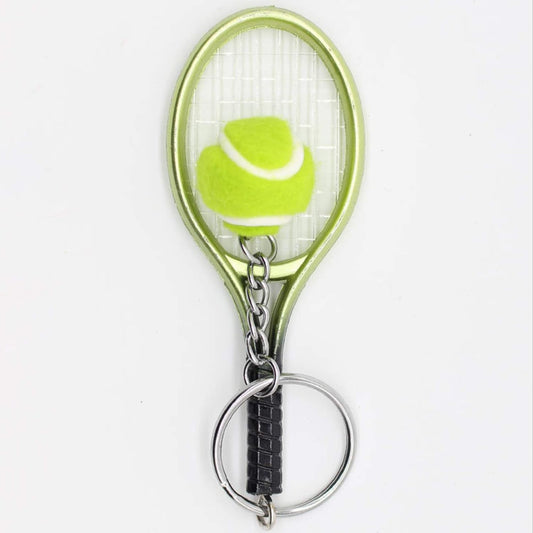NA Tennis Keychain, Tennis Racquet Jewelry- Perfect Tennis Players, Tennis Coaches & Tennis Teams (Green)