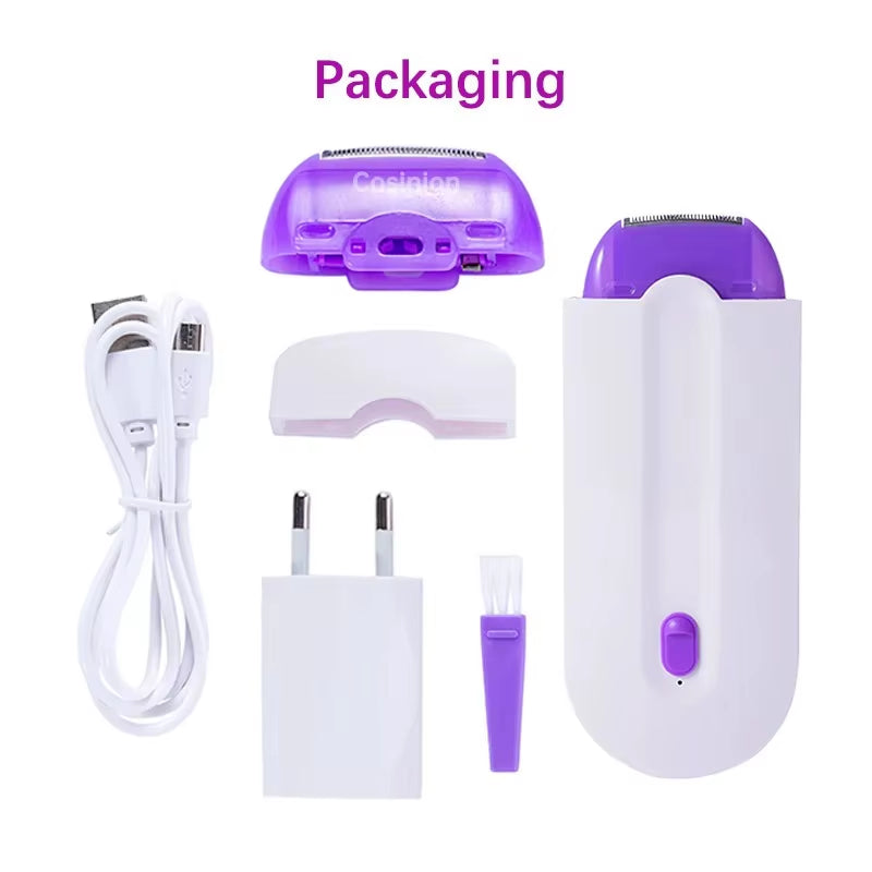 Professional Painless Hair Removal Kit Laser Touch Epilator Usb Rechargeable Body Face Leg Bikini Remove Depilador Shaver