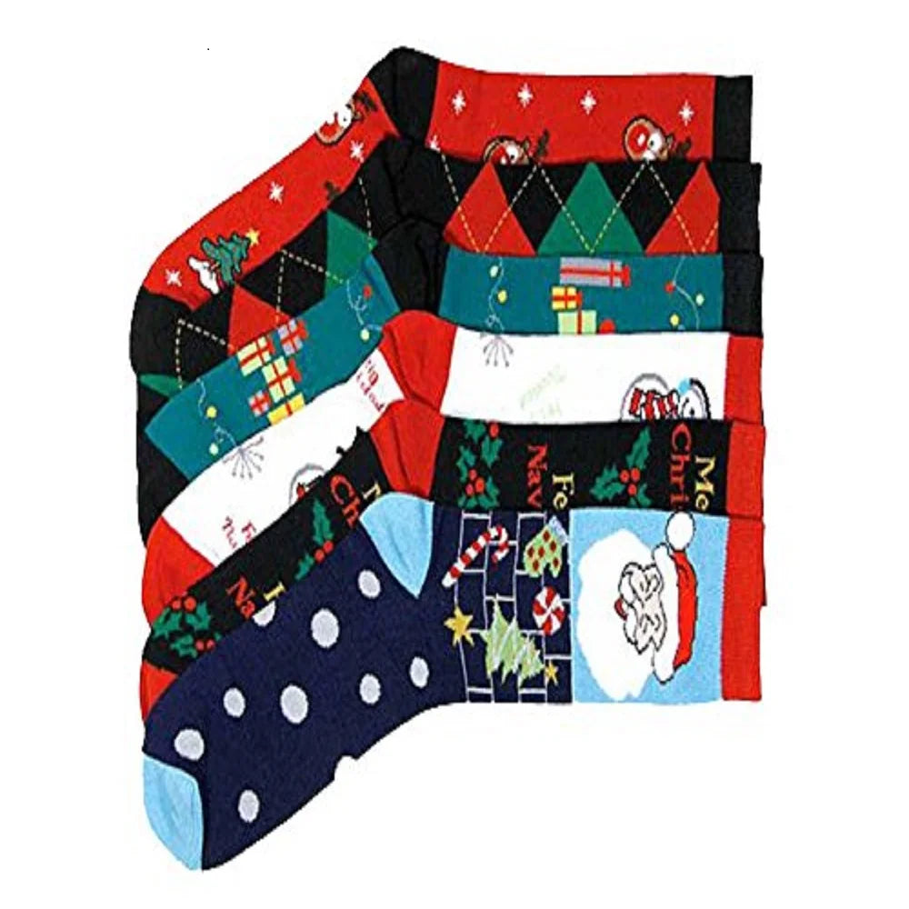 Christmas Holiday Womens Socks Assorted 6 Pack