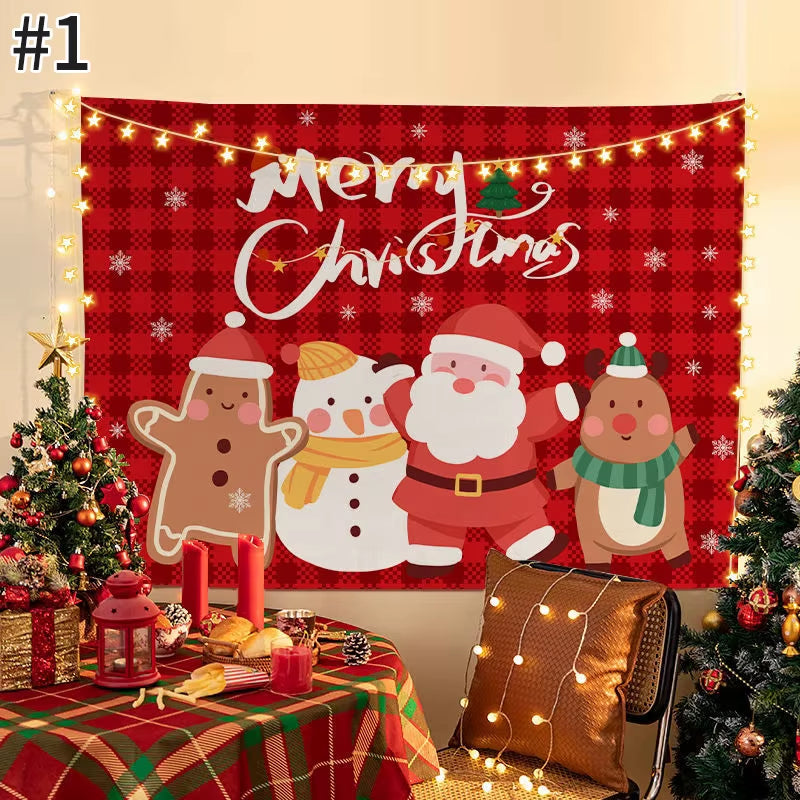 Navidad Party Accessories Christmas Background Tapestry Living Room Decorations Navidad Decoraciones Para El Hogar