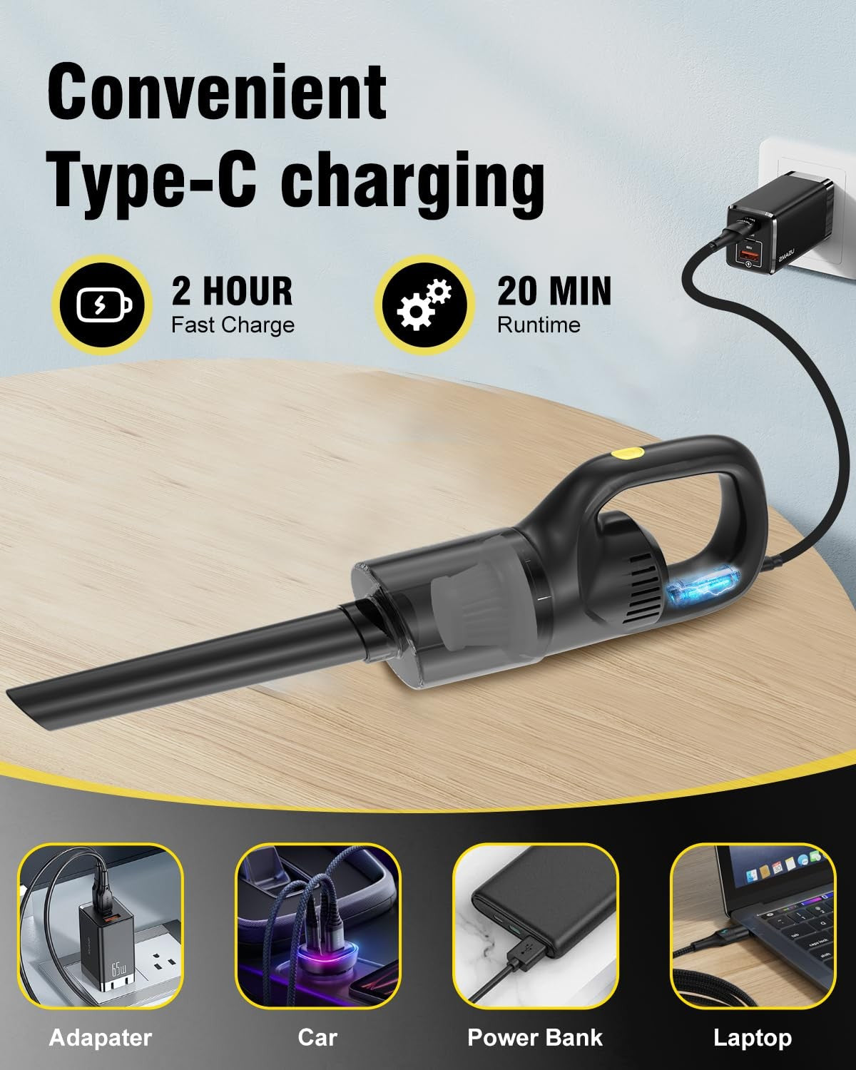 Aspiradora De Mano Inalámbrica, Portátil, Recargable E Inalámbrica