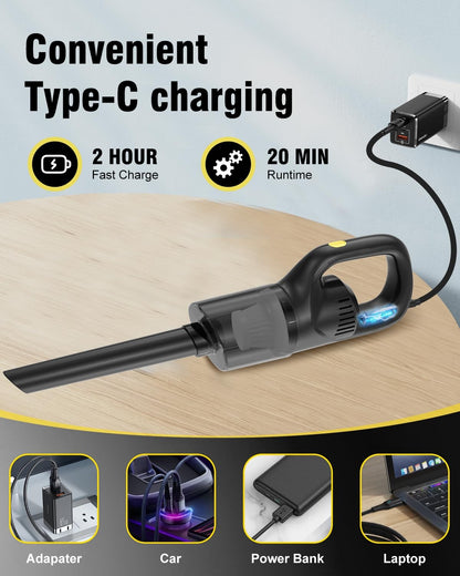 Aspiradora De Mano Inalámbrica, Portátil, Recargable E Inalámbrica