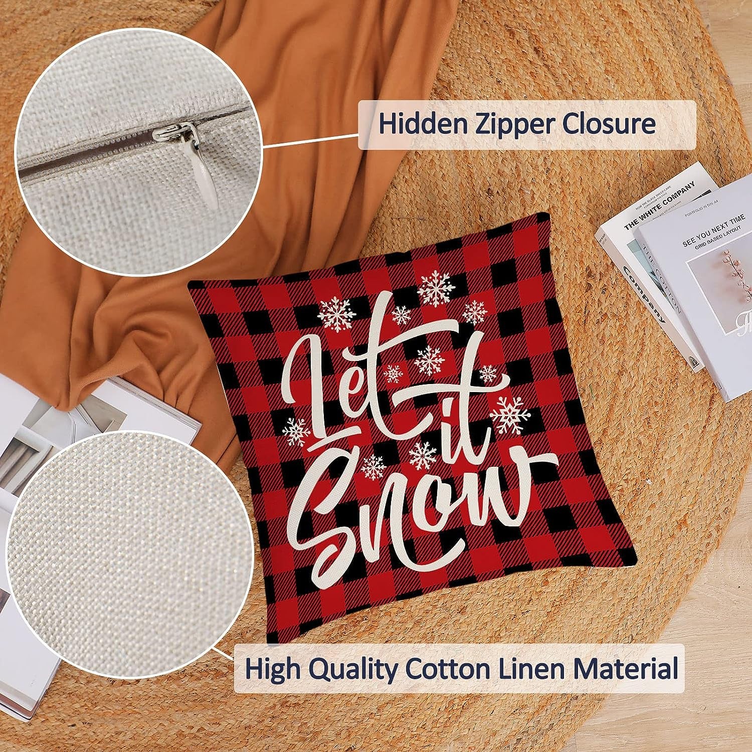 Fundas De Almohada Navideñas Navidenas De 18 X 18 Juego 4 Almohadas Decorativas