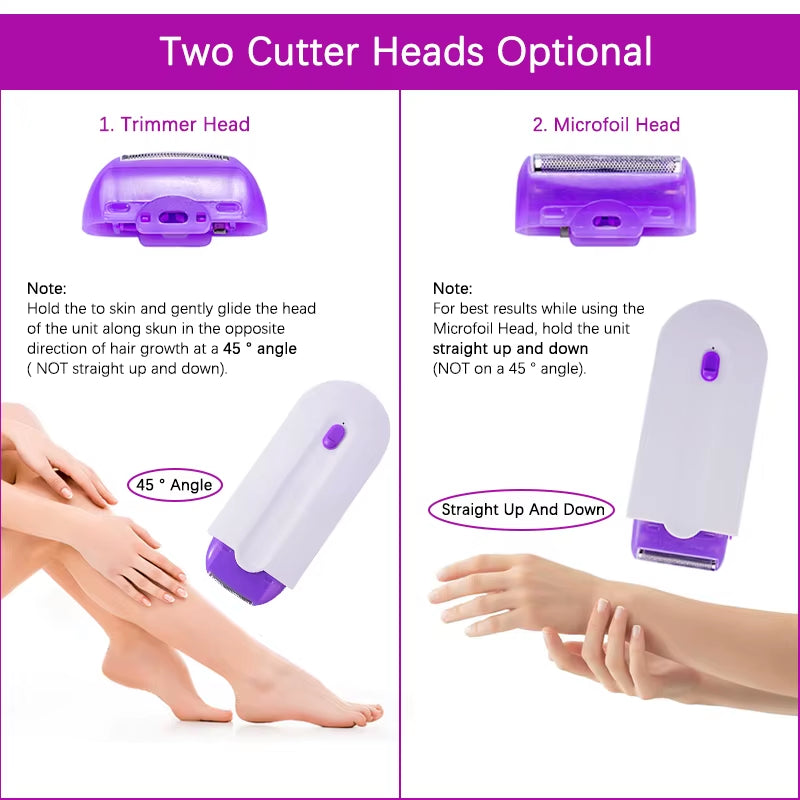 Professional Painless Hair Removal Kit Laser Touch Epilator Usb Rechargeable Body Face Leg Bikini Remove Depilador Shaver